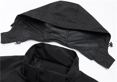 Mens Black Hooded Windbreaker