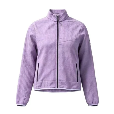 Vöfflunetprjón fyrir konur í fullri-Zip Stretch Jakki