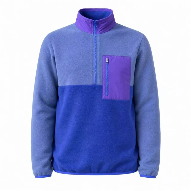 Color-Block 1/4 rennilás endurunnin Micro Polar flíspeysa