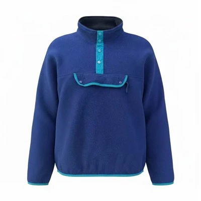 Herra Quarter Button Streetwear flíspeysa