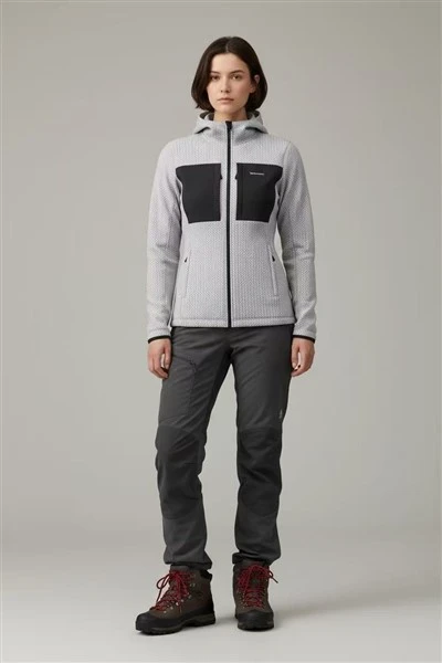 Outdoor Waffle Knit Hooded Mid Layer Jacket high quality