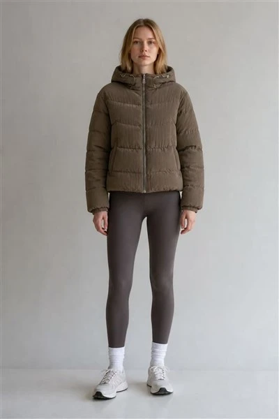 Nylon Shiny Yarn Curved Quilted Puffer Jacket high quality